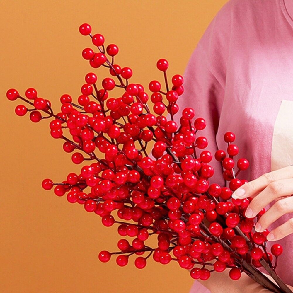 Artificial Vivid Red Berry Ste - Christmas Wreath Fake review and price
