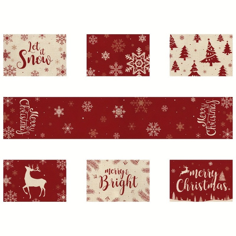 7-Piece Christmas Placemat and - Christmas Table Runner review and price
