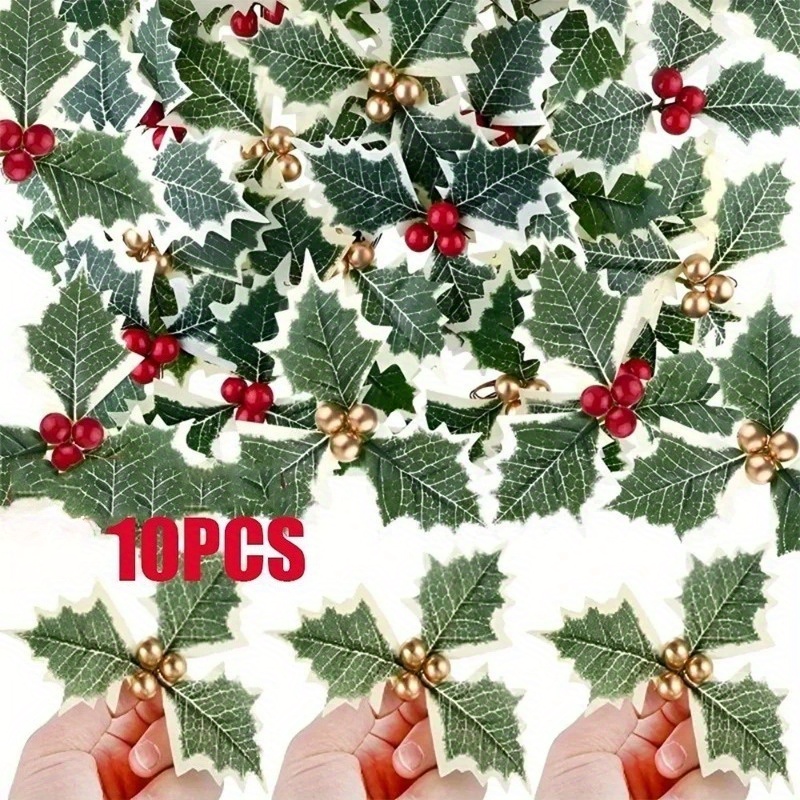 10 Pcs Artificial Holly Berrie - Christmas Wreath Fake review and price