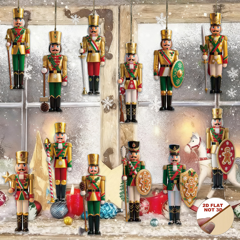 2D Flat 12Pcs Wooden Nutcracke - Nutcracker Figurine review and price