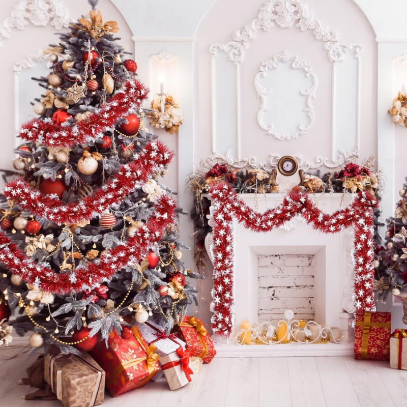 1pc Christmas Tinsel Snowflake - Tinsel Garland Decoration review and price