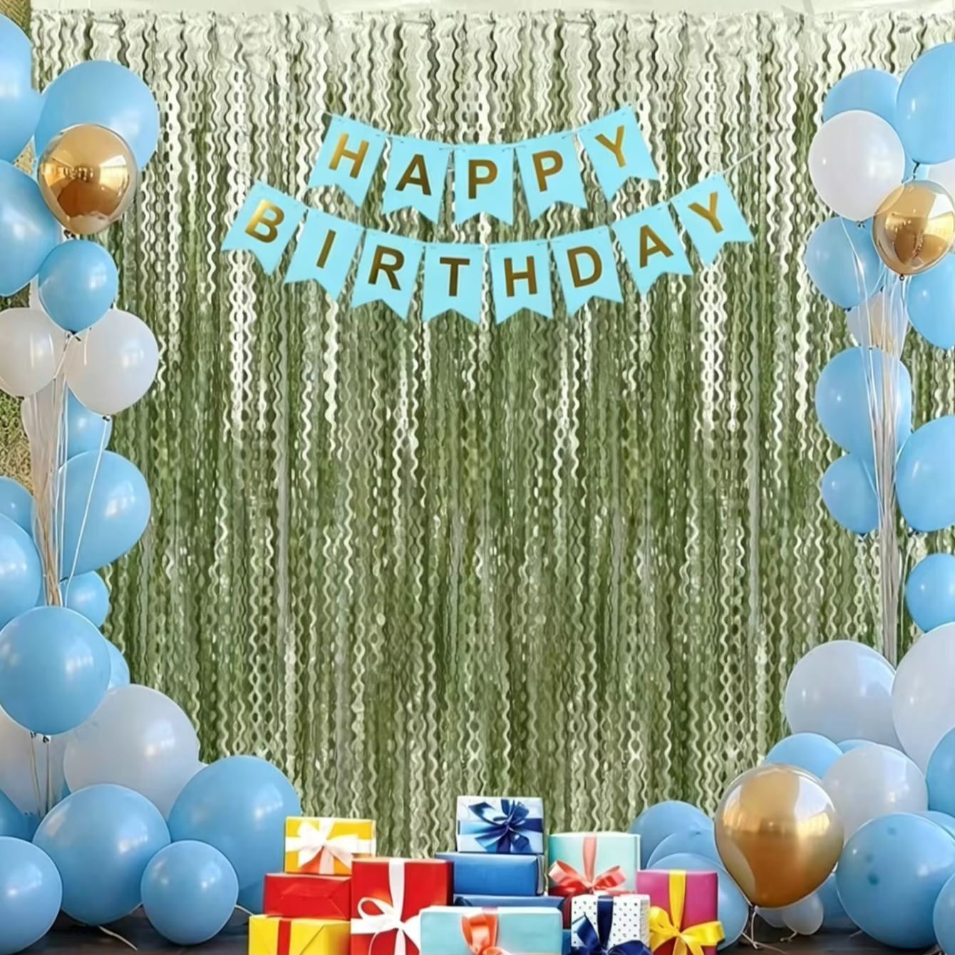 2PCS Sage Green Wavy Foil Frin - Tinsel Garland Decoration review and price